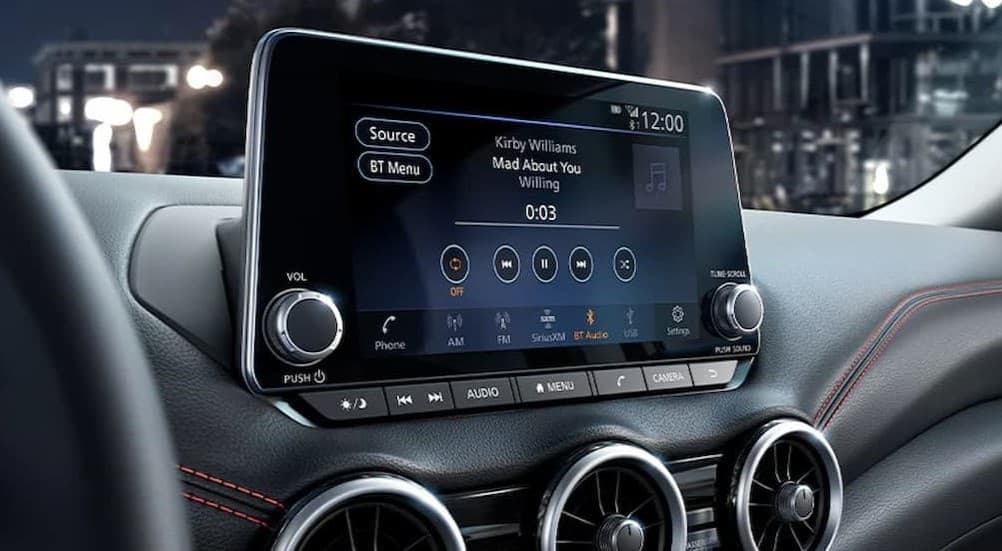 Infotainment screen in a 2025 Nissan Sentra.