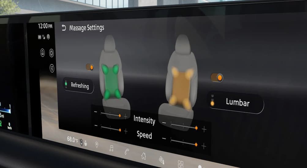 Close-up of the infotainment screen in a 2026 Nissan Armada.