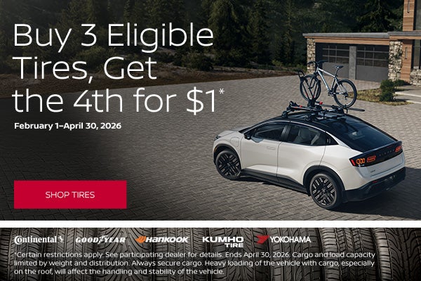  Buy 3 Eligible Tires, Get the 4th for $1