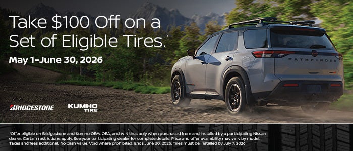 Take $100 Off on a Set of Eligible Tires.