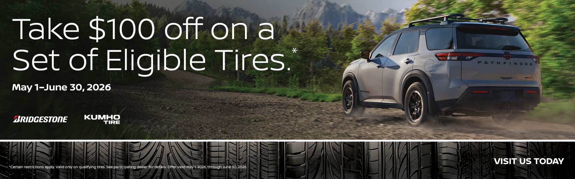 $100 Off on a Set of Eligible Tires.