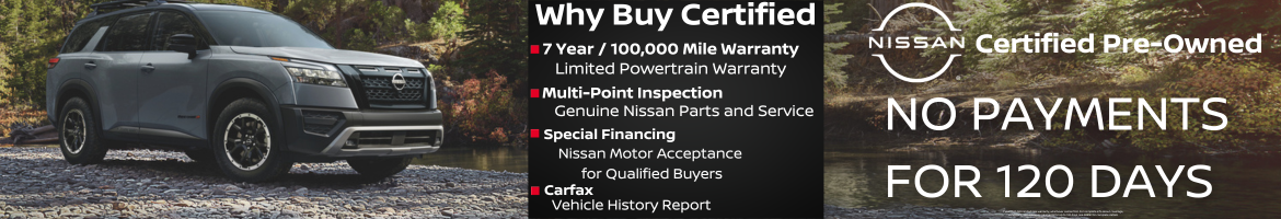 Why buy certified? No payments for 120 days