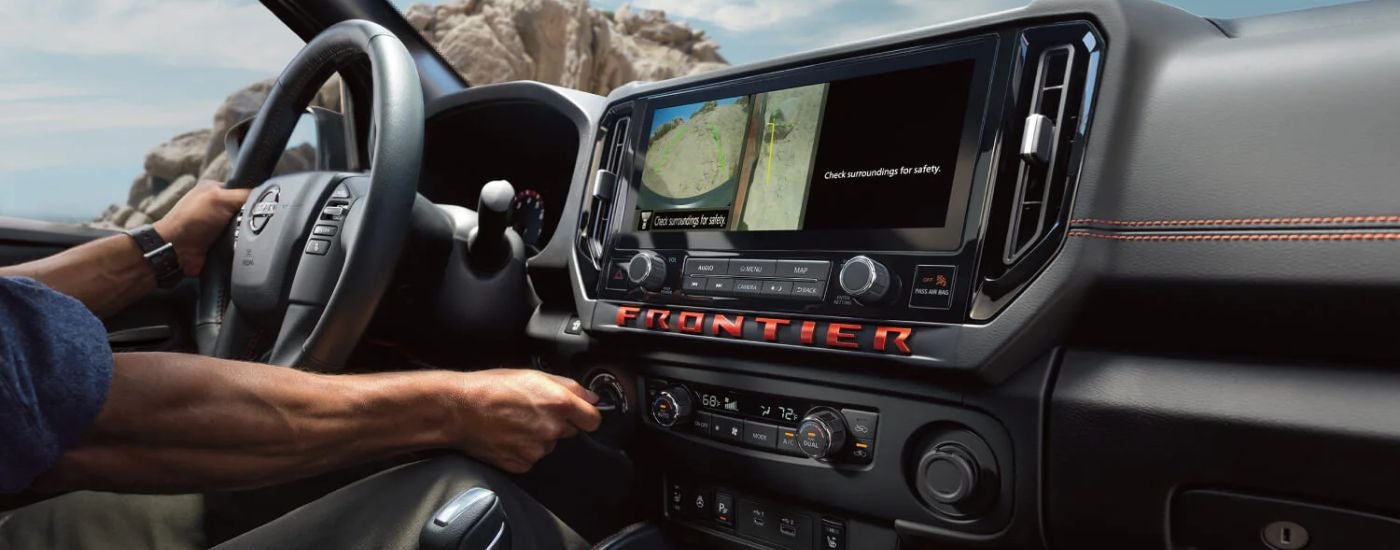 The Intelligent Around View Monitor display on a 2026 Nissan Frontier.