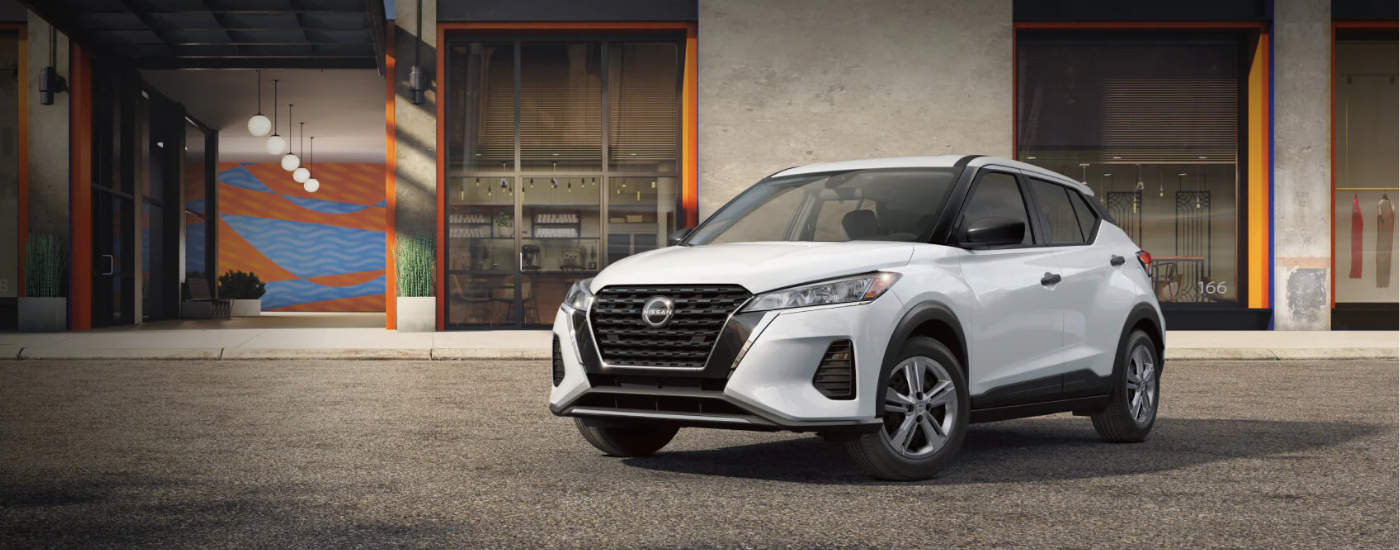 White 2025 Nissan Kicks Play for sale parked at an angle