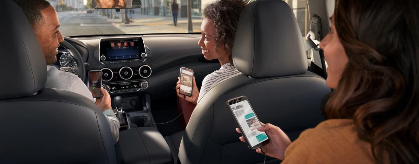 Group of friends driving in a 2025 Nissan Sentra SR.